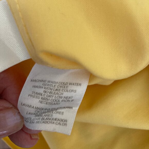 Jones New York Lemon Yellow Sleeveless Button Down Blouse No Iron  14 - Picture 7 of 7